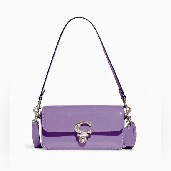 Coach Studio Baguette Bag patent leather in Light Violet
